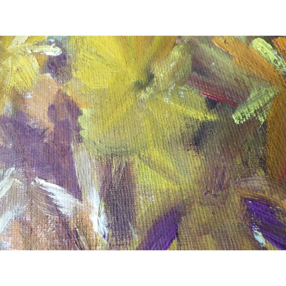 Original Vintage Oil On Canvas Planter w Flowers Painting by Artist Sandy Gordon - Picture 11 of 16